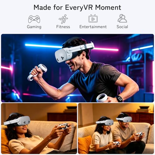 Image of 10000mAh Battery Head Strap for Meta Quest 2 /3 /3S - Elite Strap with Battery Pack Accessories Fast Charger to Extend Quest 2 /3 /3S 2-4H Playtime - VR Stocking Stuffers for Men - Mens Stocking Stuffers