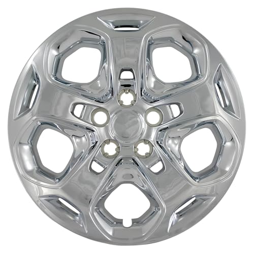 OxGord 17 inch Chrome Bolt-On Hubcaps with 5 Spoke Compatible with 2010-2012 Ford Fusion Standard Steel Wheel Covers