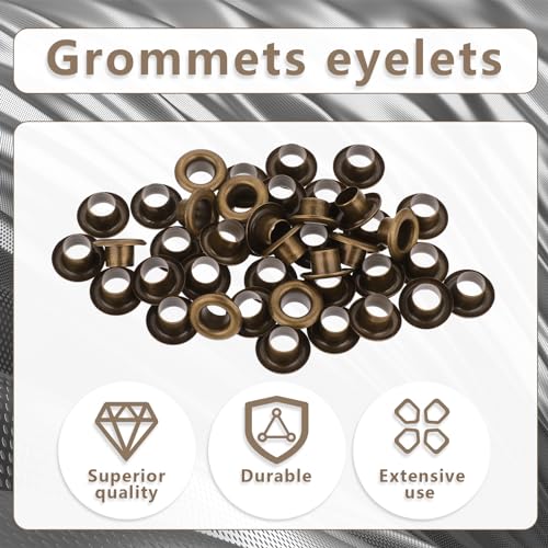 ASTER Ösen Set 5mm Ösen Werkzeug Kit, 200 Bronze Ösen Set mit Unterlegscheiben Metallösen, Ösen für Planen Metall Ösen Scheiben für Leder Handwerk Stoff
