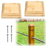 2 Pack 4x4 Wood Flat Top Post Caps Fence Post Caps Newel Post Mounting Kit for Outdoor Fences Mailboxes Decks(Actually 3.7x3.7inch