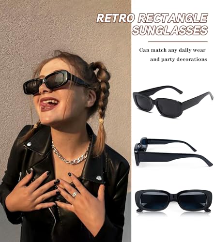 Matcheck 40 Pack Retro Rectangle Sunglasses Bulk Narrow Frame Glasses Wholesale Women Square Eyewear Party Favor Shades4