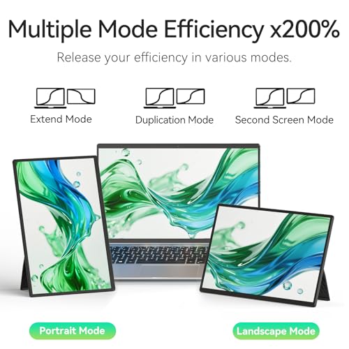 Image of Laptop Screen Extender, 16 Inch FHD 1200P Portable Monitor with Detachable Kickstand & Speakers, Plug&Play, Travel Gaming Monitor for Laptop /Computer /Phone /Switch /PS4 /Windows /Mac