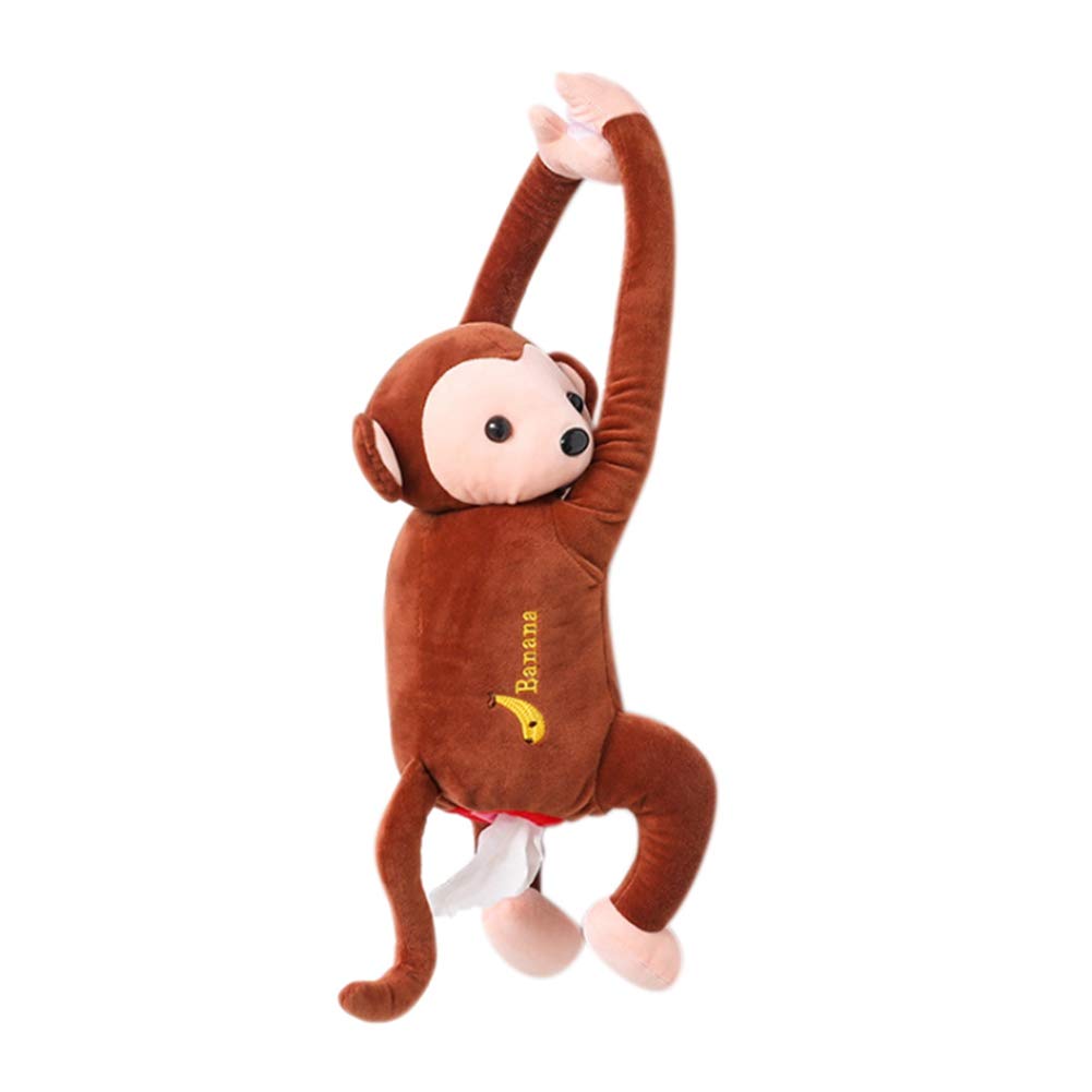 Mrinb Car Tissue Box Holder, Cute Tissue Box Monkey Shape Household Tissue Dispenser napkin holder For Car Hanging Type Unique Tissue Box