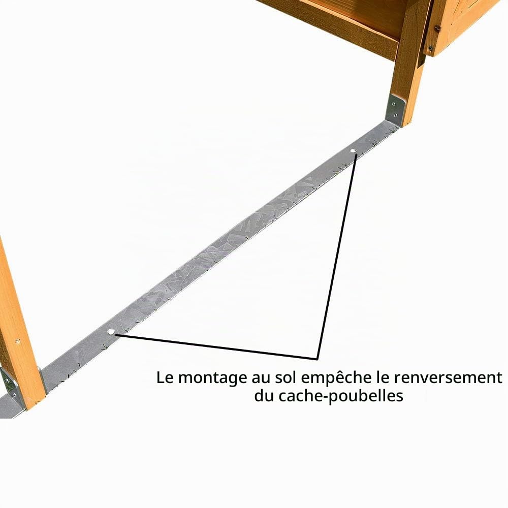 Melko Cache-poubelle simple 120 l en bois 73 x 85 x 127 cm avec paroi arrière