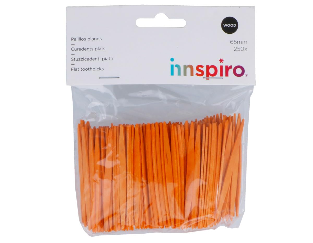 INNSPIRO Flache Stäbchen Rot – 65 Mm, Bastelholz Für Modelle, Dekorationen, 250 Stück