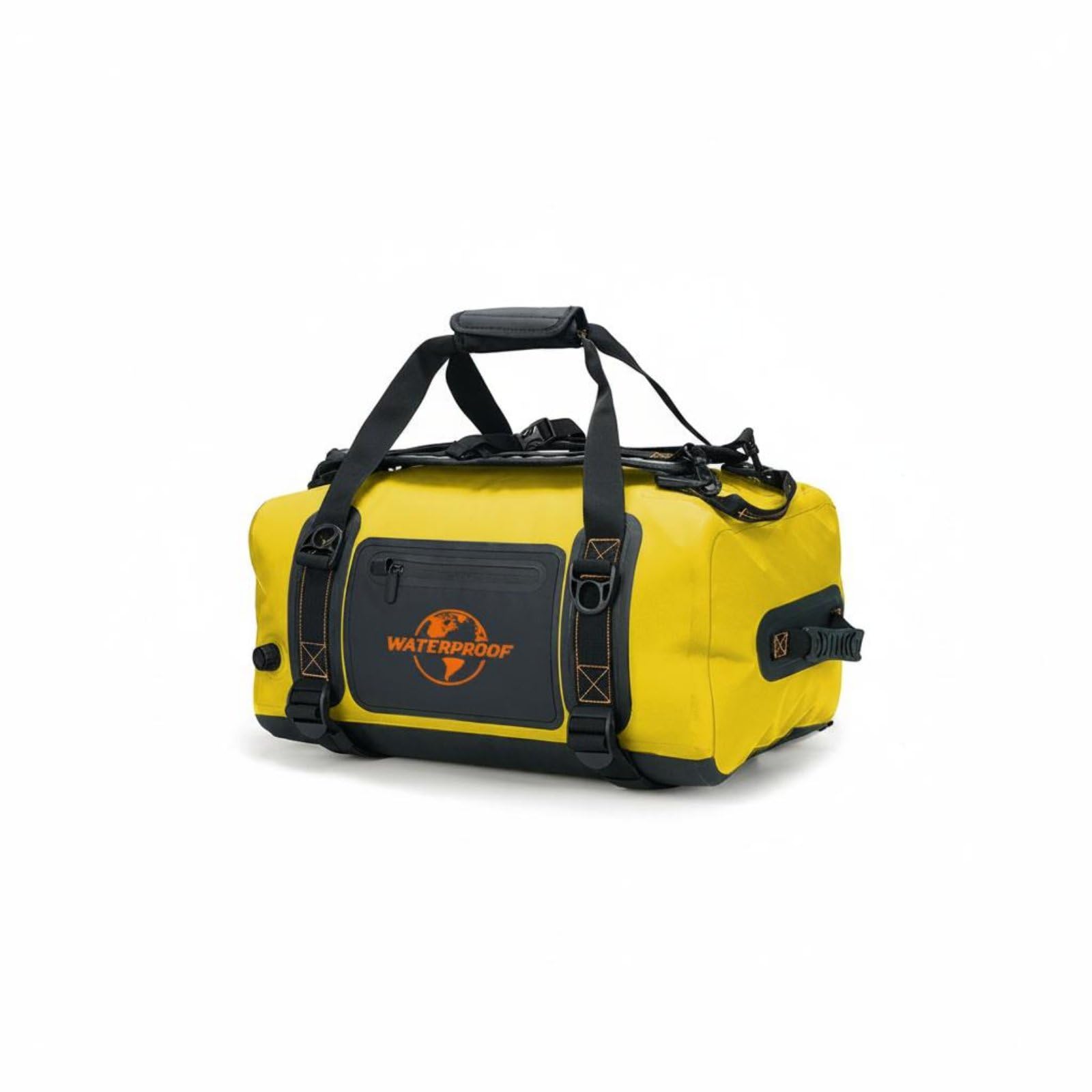 Zaino Impermeabile Borsa da Viaggio Borsone Sacca Stagna con Struttura Sigillata in TPU Conversione a Spallacci E Tracolla Adatto Kayak Campeggio Escursioni, Giallo, Giallo, 40L