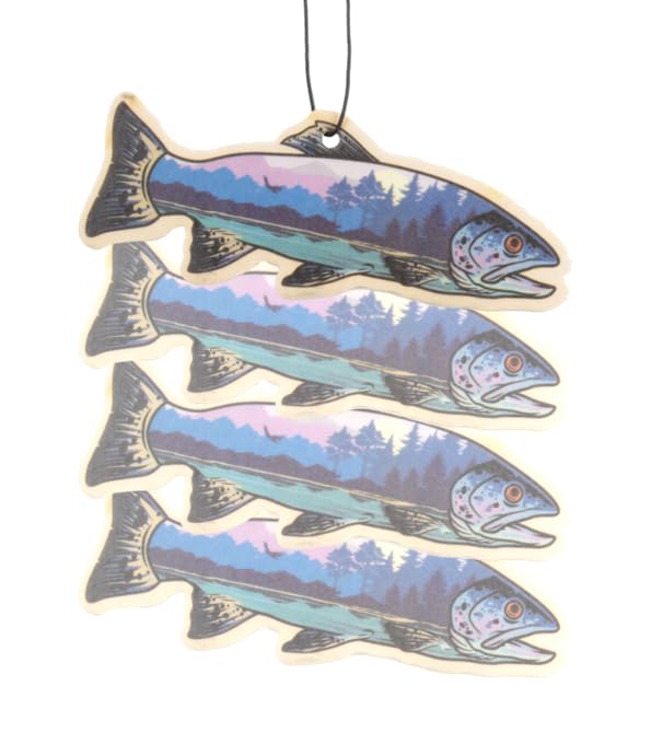 Image of Outdoor Adventure Car Air Freshener 4 Pack Scented With Premium Oils By Fresh Fresheners (Trout)
