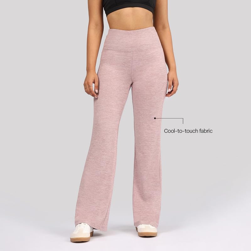 Image of BlissClub AirMelt Flare Pants - Lite | Flared Silhouette | Back Pocket| Weightless Fabric | High Rise Waistband, Regular (for Women Upto 5'4)