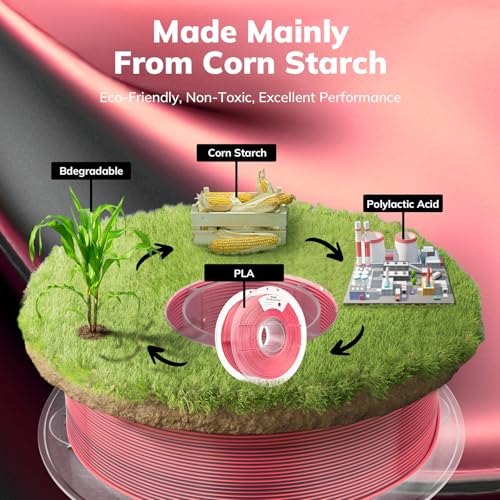 Image of AMOLEN Silk PLA 3D Printer Filament, Dual Color Pink Black PLA 1.75mm, Shiny Color Change Filament 3D Printing PLA Filament for Most FDM 3D Printer, 1kg Spool(2.2lbs)