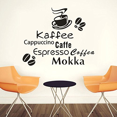 Leegor Coffee Letters Pattern Modern Home Decor Wall Sticker Livingroom Bedroom Decal Vinyl Art Mural Posters