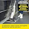 Kärcher Nettoyeur Vapeur SC 3 Upright EasyFix Blanc, Préchauffage : 0,5 min, Surface : 60 m², Réservoir : 0,5 l, Puissance : 1 600W,Buse de Sol, Serpillière, Adaptateur Tapis, Cartouche Détartrante