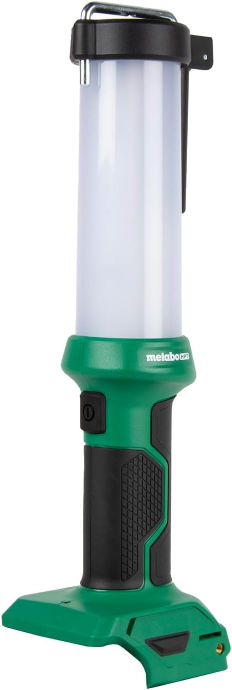 Metabo HPT 18V MultiVolt Cordless LED Lantern, 750 Lumens, 2 Light Settings, 360° Illumination, Long Lasting Light, Integrated Hanging Hook, Compact and Lightweight, Tool Body Only, UB18DFQ4