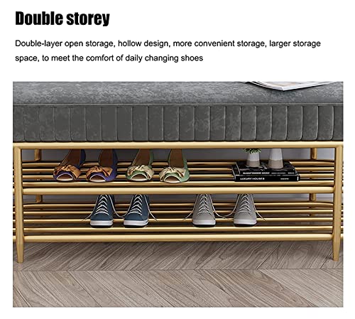 Meuble à chaussures banc compact à 2 niveaux pour optimiser les petits espaces