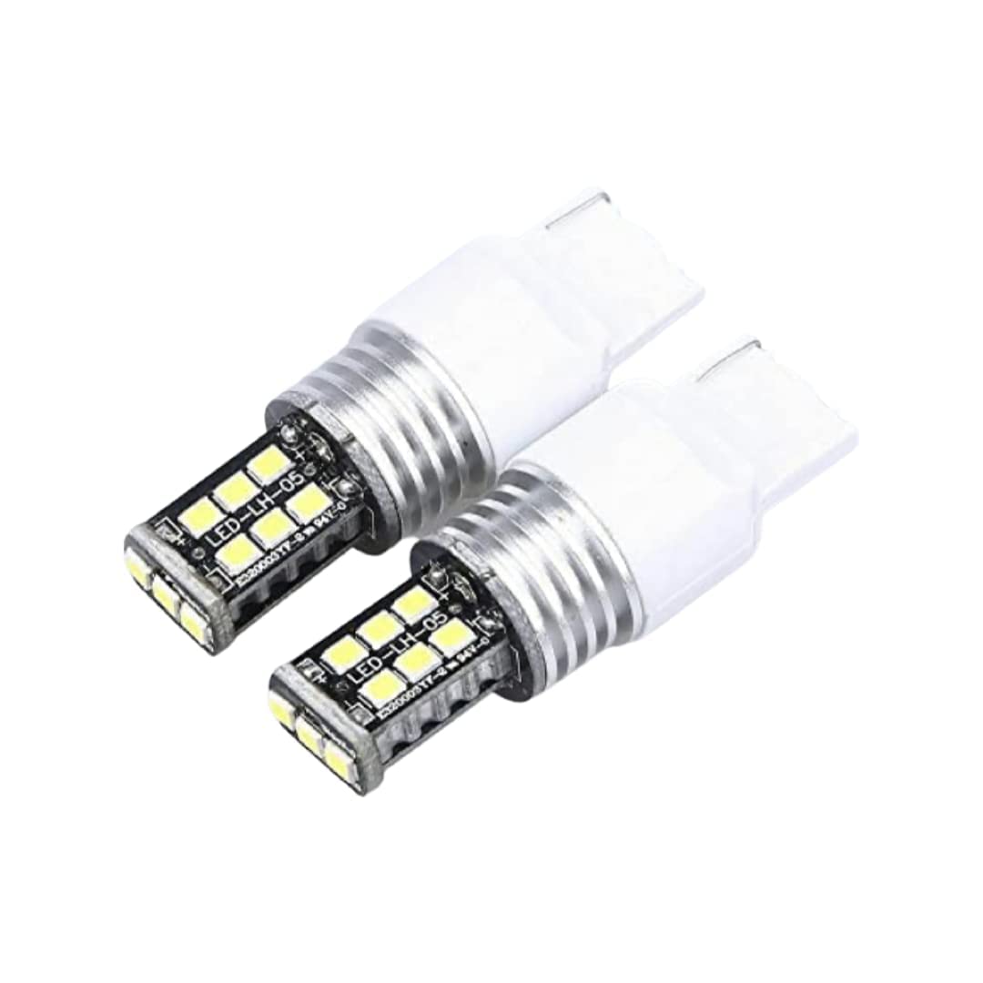 CLOUDSALE White T20 LED 7440 2835 Chip Car 15 LED SMD, DC 12V Reverse Back Up Light Turn Signal (Pack of 2)