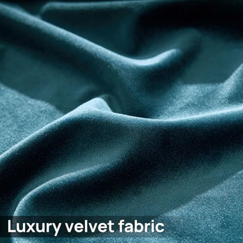 Image of Peacock Blue Velvet Curtains 84 inch Long for Living Room,Luxury 2 Panels Room Darkening Rod Pocket Back Tab Curtain Elegant Thermal Insulated Heavy Soundproof Decorative Window Drapes for Bedroom