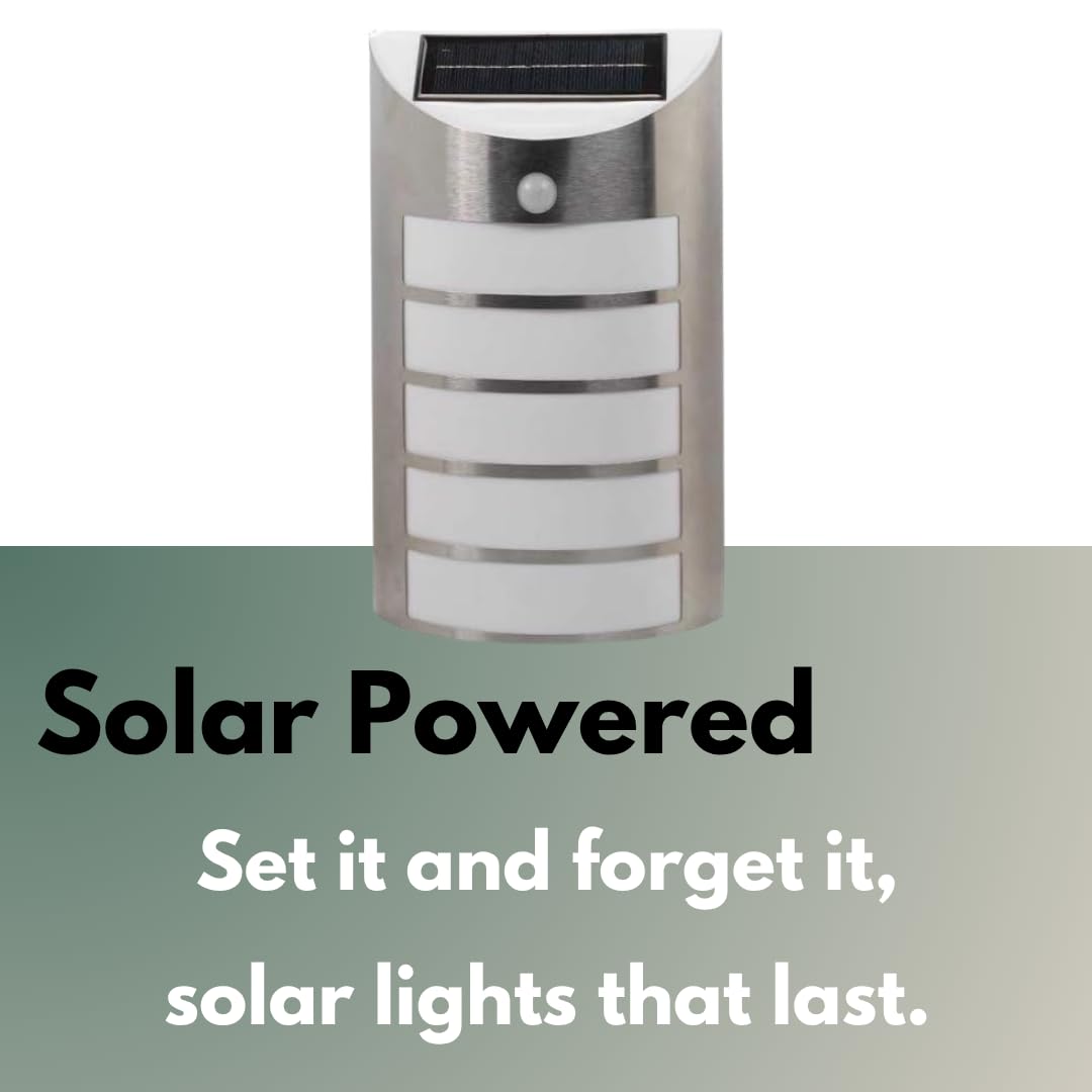 Garden Mile Solar-Sicherheitsleuchte mit Bewegungsmelder für den Außenbereich, Wandmontage, Außenleuchten mit Sensor für Zuhause, Garten, Schuppen, Wohnwagen (warmweißes Willkommenslicht, 3)