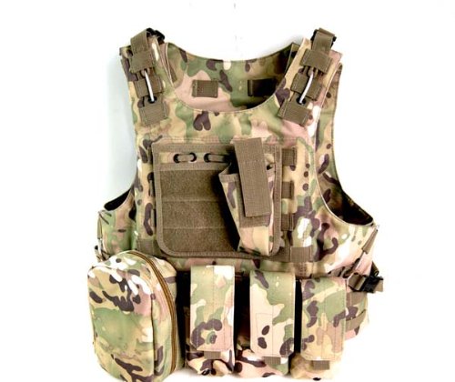 Chaleco táctico Molle con hidratación integrada y protección ajustable camuflaje CP