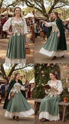 Image of Scarlet Darkness Corset Tops for Women Floral Renaissance Bustier Bodice | Ideal for Halloween, Ren Faire, Theme Party; Overbust, Adjustable Straps, Lace Up, Irregular Hem, Zip Closure, Hand Wash