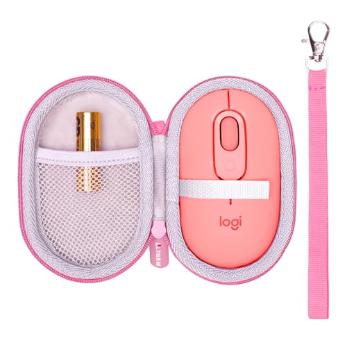 LTGEM Case Compatible with Logitech POP & Pebble Mouse 2 M350s/M350/M355/M340/i345 Mouse Rose+Gray(Case Only)
