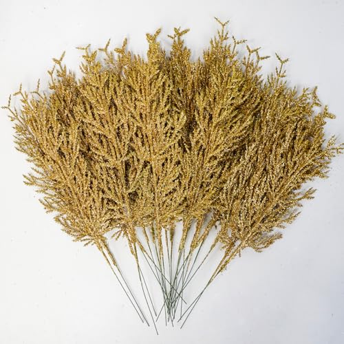 Leixi 24PCS Christmas Glitter Artificial Pine Needles-34cm F