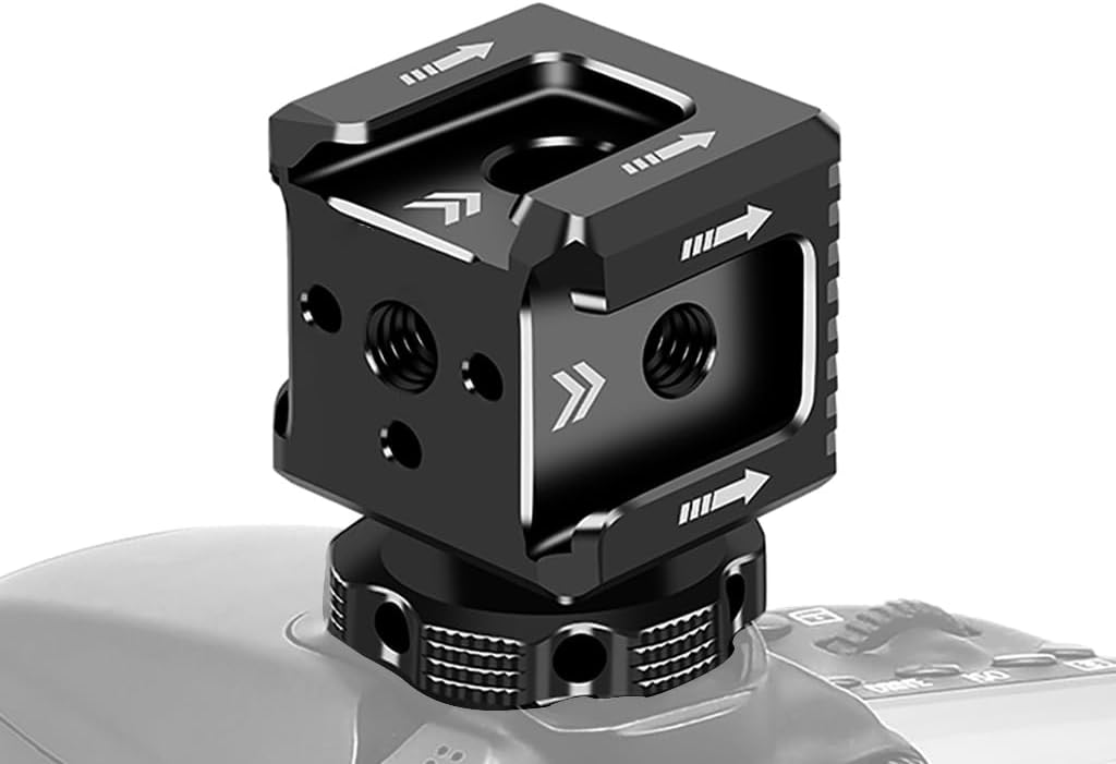 Triple Cold Shoe Mount Adapter Monitor Hot Shoe Extension Seat Mic Fill Light Bracket Holder Metal for DSL Camera Cage Rig Kit for Photography Accessories