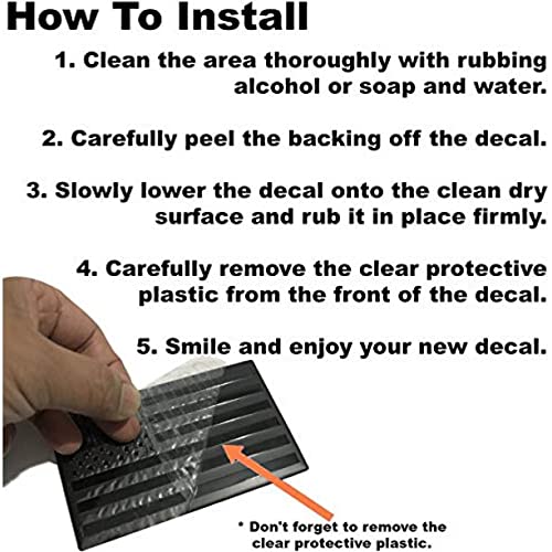 Muzzys (Set Of Two) Aluminum All Black Subdued American Flag Decal Emblem Sticker Badge No Quarter Given 3.2"X1.75" United States Stick On Car Truck Bumper Window Glass, Made In The Usa #TOP3