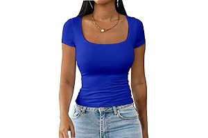 Summer Sexy Square Neck T Shirt for Teen Girls