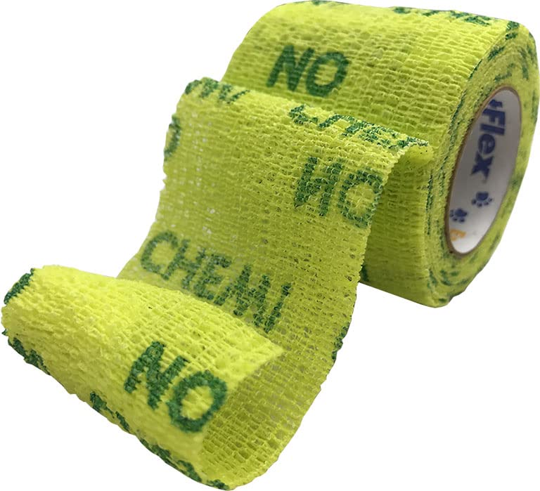 Petflex No Chew Bitter Taste Pet Bandage 5cm x 4.5m. Single Bandage, Green, Light Green