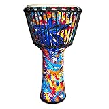 Djembe Drum 10inch Musical Instruments Hand Drums, Adult African Drums，Musician Gifts （sea blue）