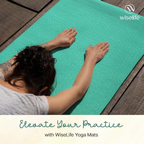 Image of WiseLife Classic Eco-TPE 6 MM Yoga Mat with Yoga Strap for Men & Women | Extra Thick, Long & Wide Non-Slip, Anti-Tear Exercise Mat for Home, Gym, Workout, Fitness, Yoga & Pilates (Teal)