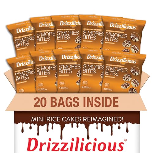 Drizzilicious Mini Rice Cakes S'mores - Rice Crisps, Healthy Snack for Adults and Kids, Flavored Rice Cakes, Vegan, Gluten Free, Allergen Free, Only 90 Calories Per Bag - 0.74 oz (Pack of 20) - Image 3