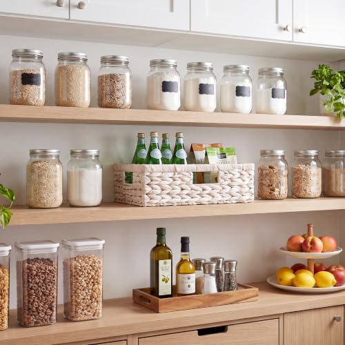 Image of StorageWorks Large Wicker Storage Baskets for Shelves, White Baskets,1-Pack