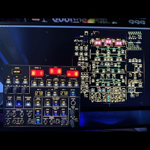 Image of YounggDiy Flight Simulator Control Panel Kit, Home Cockpit A107 Light OVHOverhead-Panel Compatible with Windows Games, Supports Major Airplane Models (Upgraded V3.1