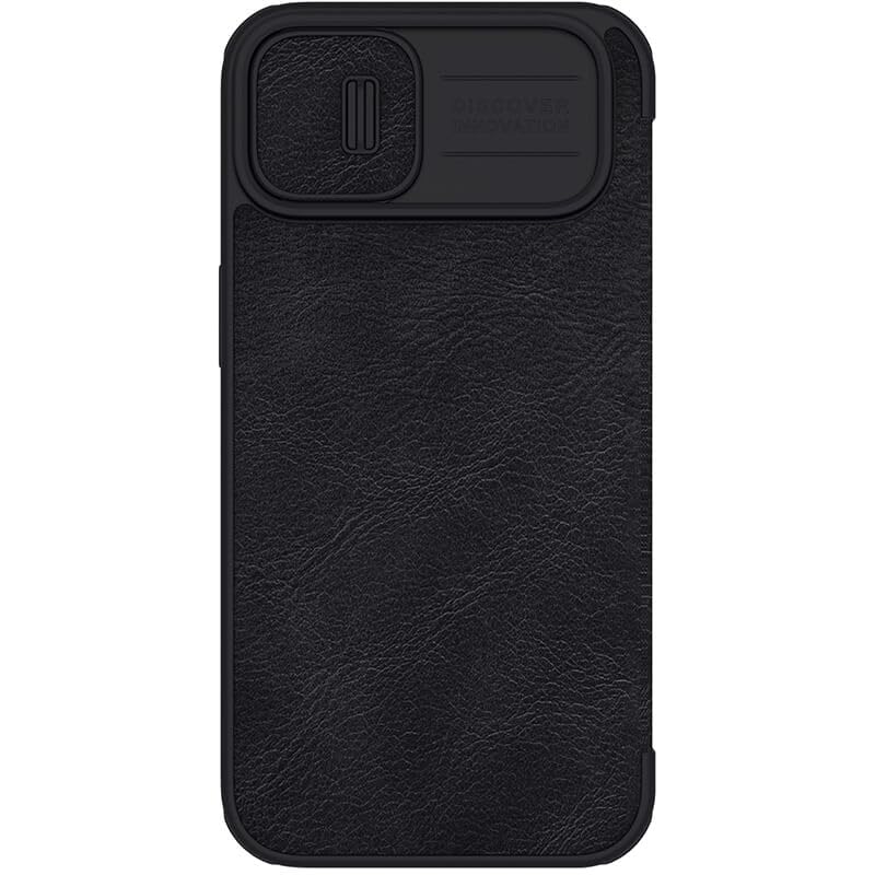 Nillkin Qin Pro Series Flip PU Leather Case for Apple iPhone 14 (6.1�Inch) Slide Camera Protection,Durable Shockproof Cover with Card Slot Case for iPhone 14 (Black)-image-46