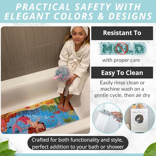 Image of Mermaid Bath Mat - Bath Grips for Tub Kids - Anti Slip Bath Mat for Kids - Bath Mat for Baby - Bath Mat for Toddler - Tub Mat for Baby - Bathtub Safety for Toddlers - Bathtub Mat Kids (Bath Mermaid)