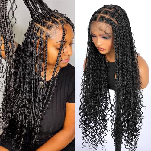 SUPERNOVA 36" Full Lace Knotless Braided Wigs Square Knotless Bohemian