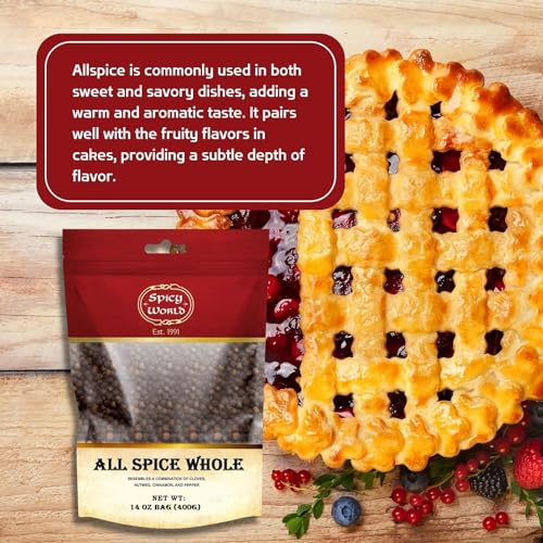 Spicy World Whole Allspice Berries 14 Oz Resealable Bag | All Spice Pimento Jamaica Pepper for Cooking & Seasoning | Versatile Berry for Curries, Soups and even Pastries - Image 5