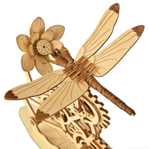 Aida & Hani Wooden Dragonfly Toys 3D Puzzle Toy Creative DIY Assembly Mechanical Wood with Mortise and Tenon Structure Jigsaw Toy Ornament - Thumbnail 7