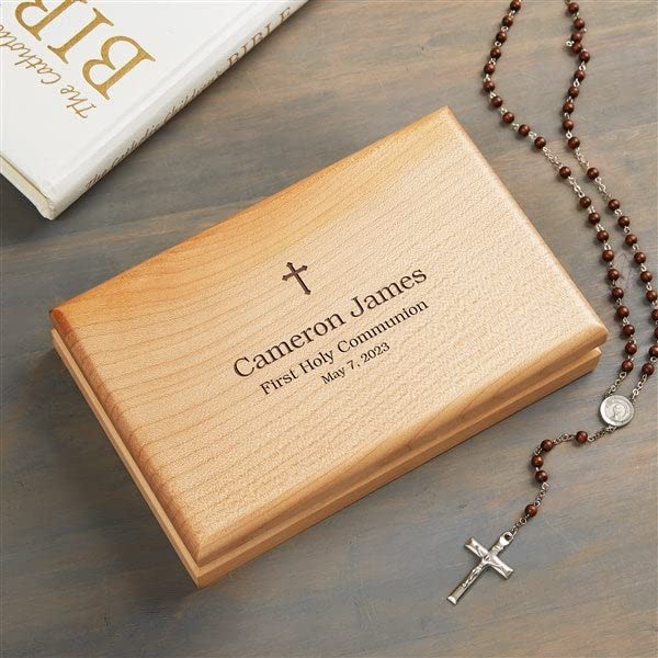 Personalization Universe Communion Cross Engraved Valet Box