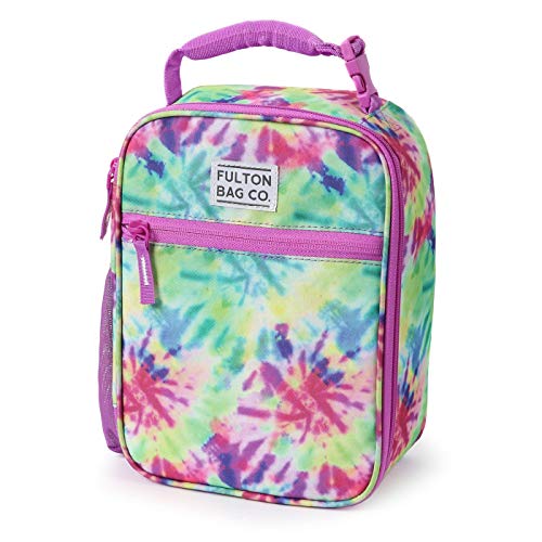 Fulton Bag Co. Thermal Insulated Zippered Lunch Bag Box (Upright) Hardbody Sturdy (Pastel Tie-Dye)