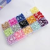 Chenkou Craft 3500pcs Assorted 15 Colors Half Flatback Imitation Pearl Bead 6mm Gem Scrapbook Craft