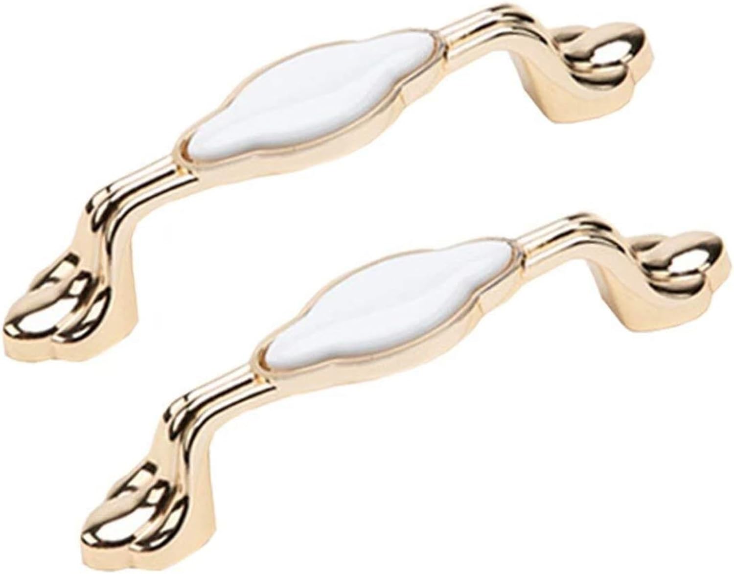 Vintage Ceramic Drawer Knobs,Cabinet Wardrobe Bow Pull Handles,2 pcs Drawer Knobs for Bathroom, Bedroom, Living Room, Kitchen Cabinet, Pullsfor Cabinet Closet Handle, Zinc Alloy, GoldenSizeHole Furnit