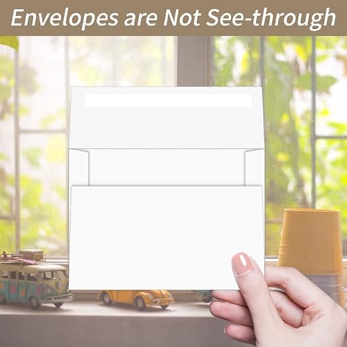 YINUOYOUJIA 50 Packs White A7 Envelopes, 5x7 Envelopes for Invitations, Self Seal for Weddings, Graduation, Baby Shower, Birthday, Greeting Cards