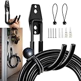 Ecotome EV Charging Cable Holder for Garage, Tight Space Use, Sturdy Electric Car Charger Wall Mount with Wide J Hook Keep Tesla or J1772 25ft Mobile Connector Cord Off Floor