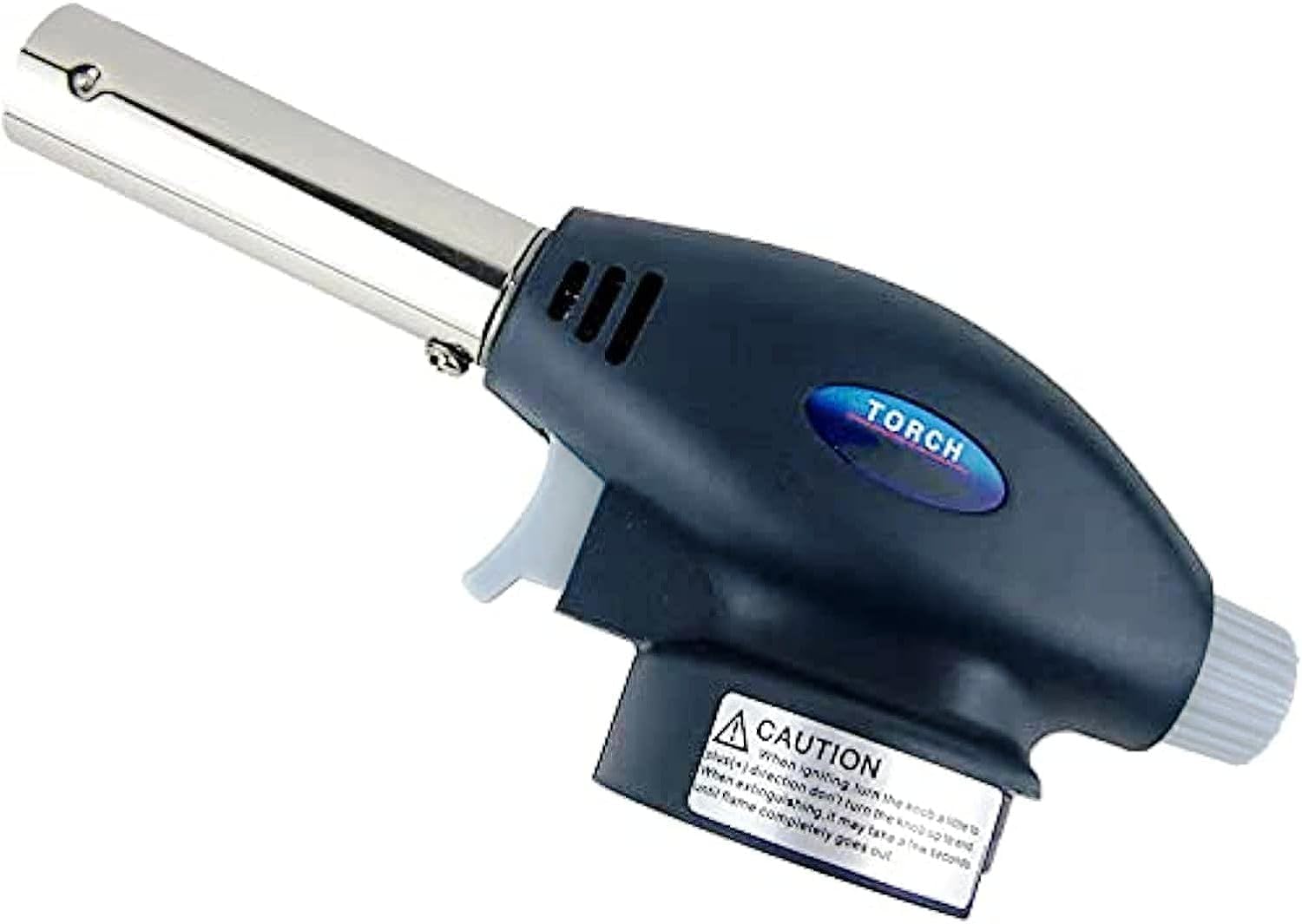 GO2CAMPS Windproof Torch Gun Lighter |Butane Flame Gun Torch | Single Jet Flame Adjustable (Butane Gas Not Included) for Bakhoor charcoal,Cigar,Candle,Cooking,Camping,Baking,BBQ(Black)