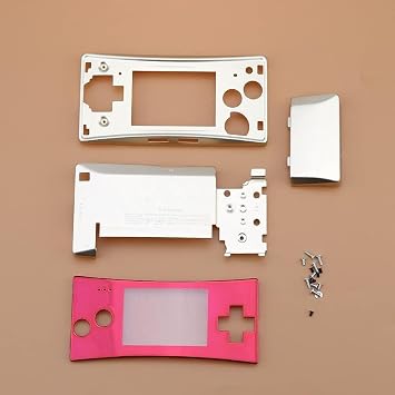 Metal Aluminum Housing Shell Case Faceplate Cover with Full Screws for Gameboy Micro GBM Replacement Gold Case Red Len