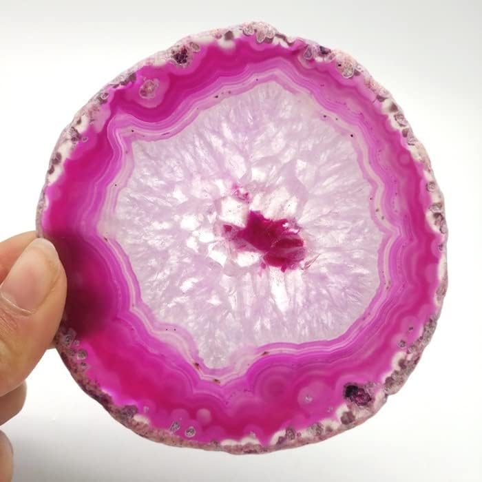 Miniatura 4 de Meditation Home - Posavasos de cristal con piedras preciosas de ónix rosa pulido natural (tamaño : 2 piezas)