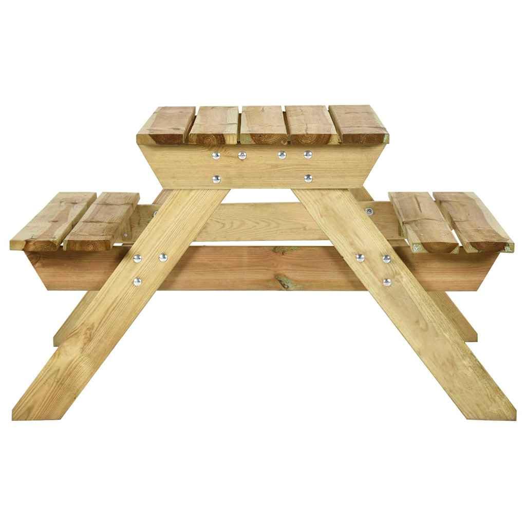 Tavolo da picnic con panche, 110 x 123 x 73 cm, in legno di pino impregnato, robusto tavolo da giardino, resistente alle intemperie, salvaspazio, per balcone, terrazza e campeggio