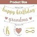 Happy Birthday Grandma Banner - Grandmother Mom Birthday Party Decor - Mother's Day Best Grandma Bday Party Decorations, Glitter