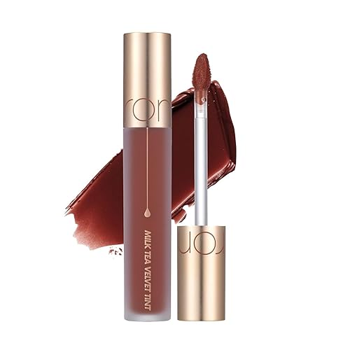 rom&nd Té de leche de terciopelo 07 té de rosas MLBB lápiz labial líquido mate tinta mate súper permanece k-beauty cosméticos color cálido,